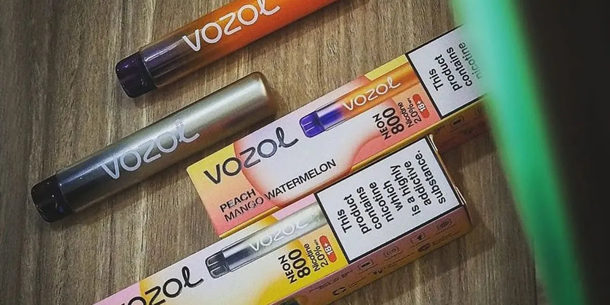 Colorful product packaging for the Vozol Neon 800 disposable vape