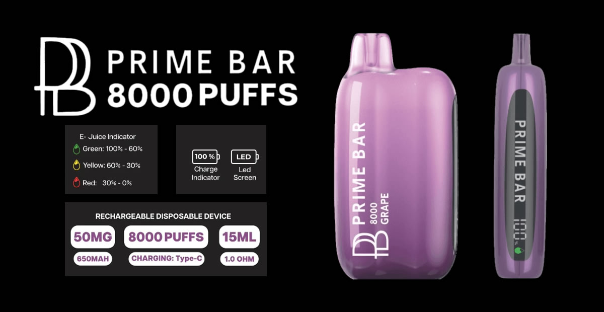 Prime Bar 8000 Disposable Vape Review