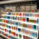 Colorful disposable vape devices on store shelf display