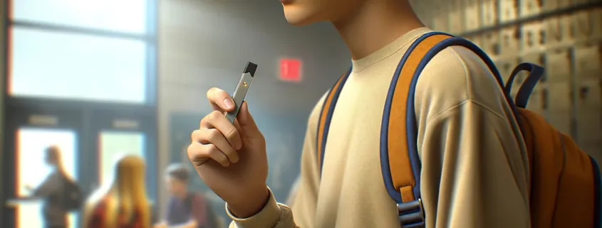 How Common Are Vaping Or Smoking Among Students? What Causes Them? 1 high school student using a vape device