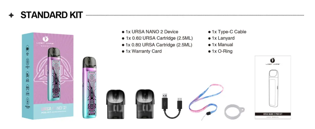 1706175545 Lost Vape Ursa Nano 2 Pod Kit packaging