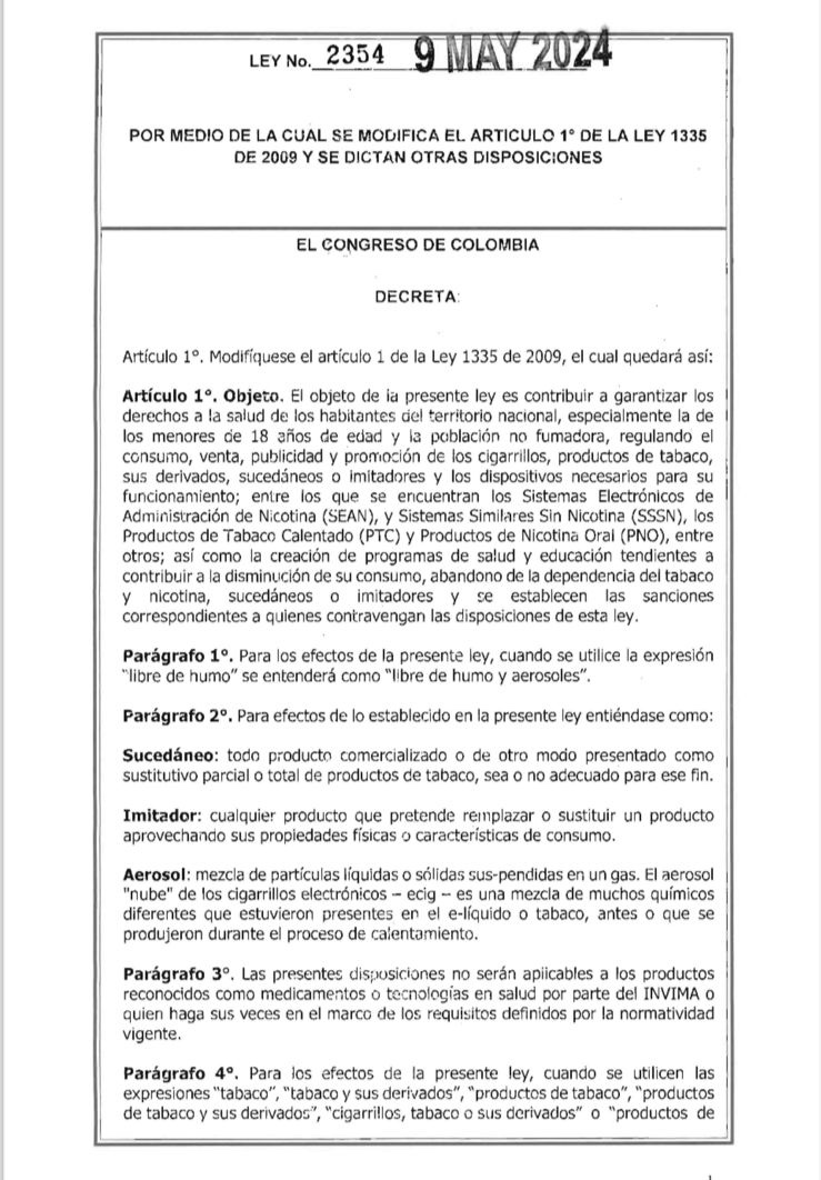 Colombia Vaping Law Regulates Devices, Protects Minors 2 Colombia Vaping Regualtions