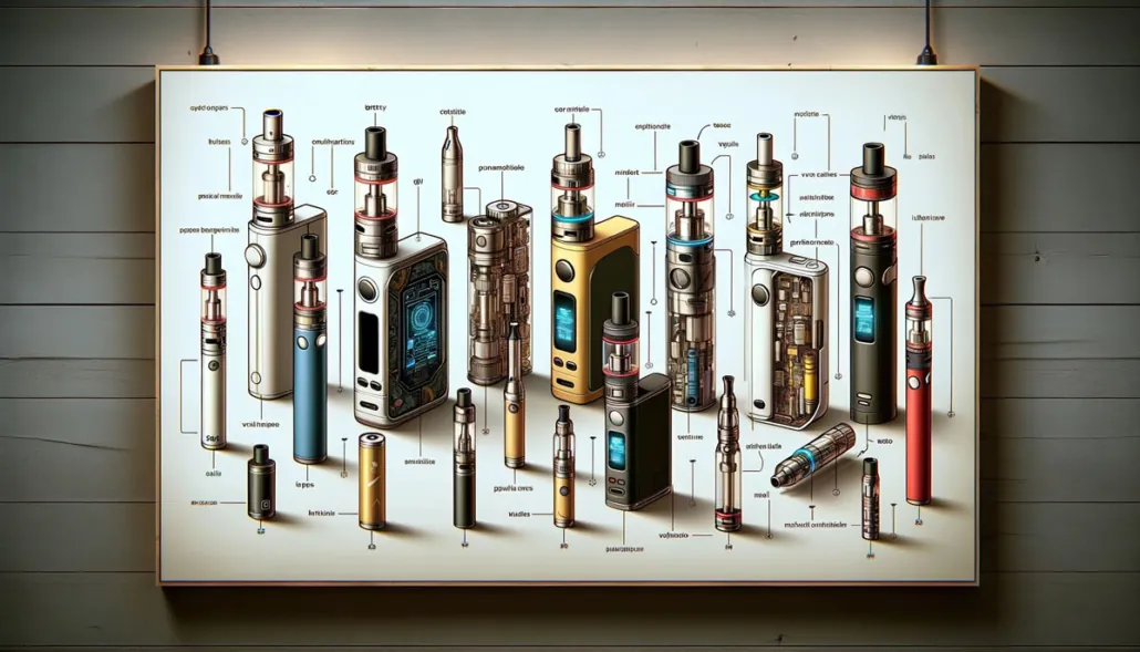 Different vaping devices