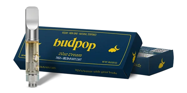budpop Blue Dream Vape Cartridge THCa Delta 8