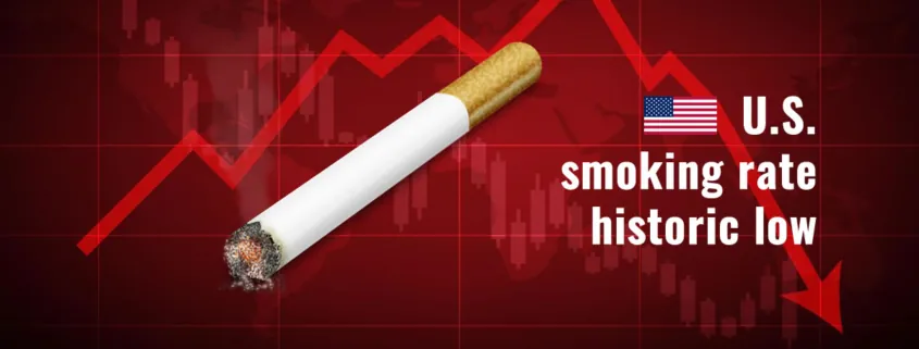 US cigarette smoking rate historic low