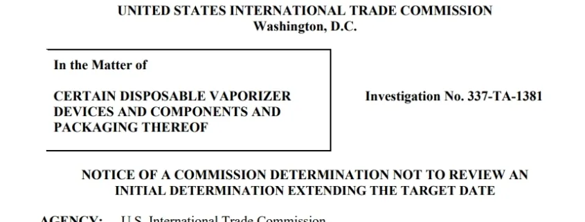 US ITC disposable e-cigarette investigation