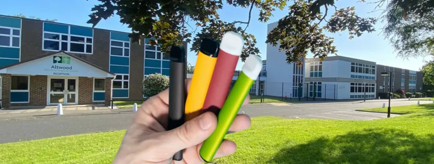 England ban vaping schools hospitals prevent children