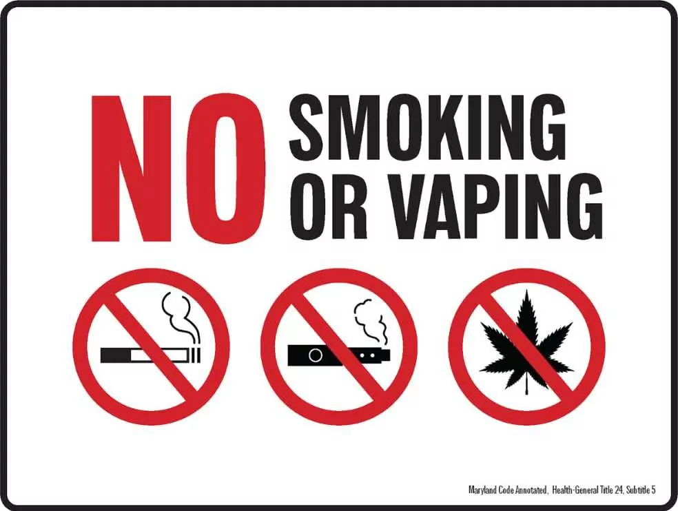 No Smoking or Vaping signs No Smoking or Vaping signs