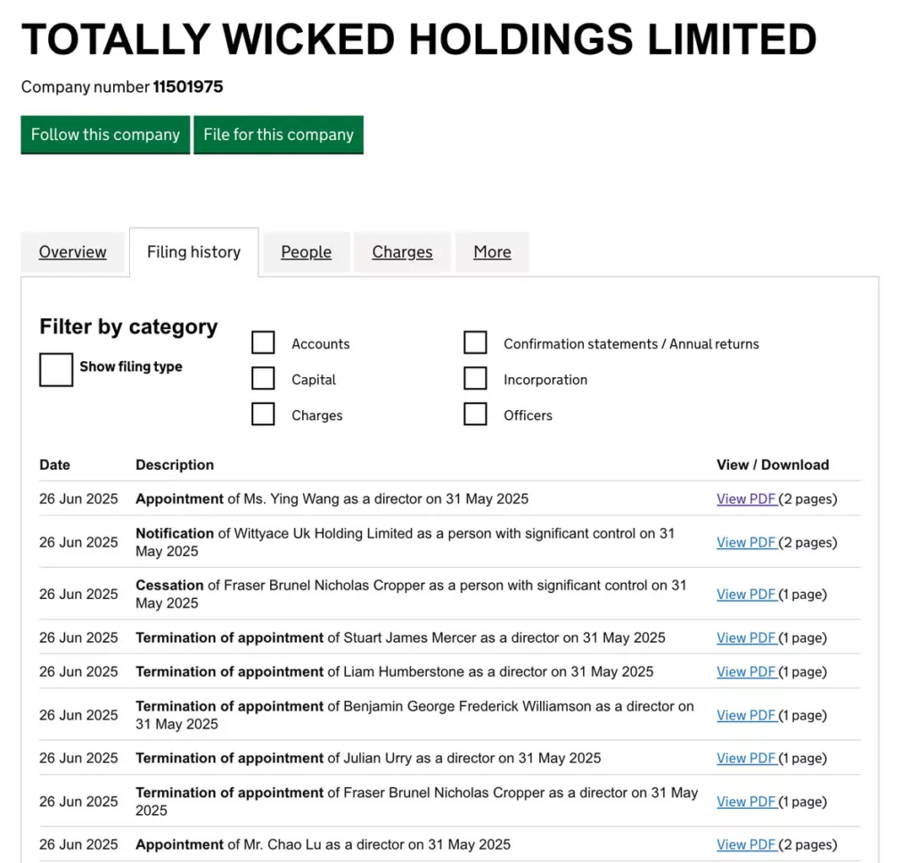 Totally Wicked Acquired Totally Wicked Acquired