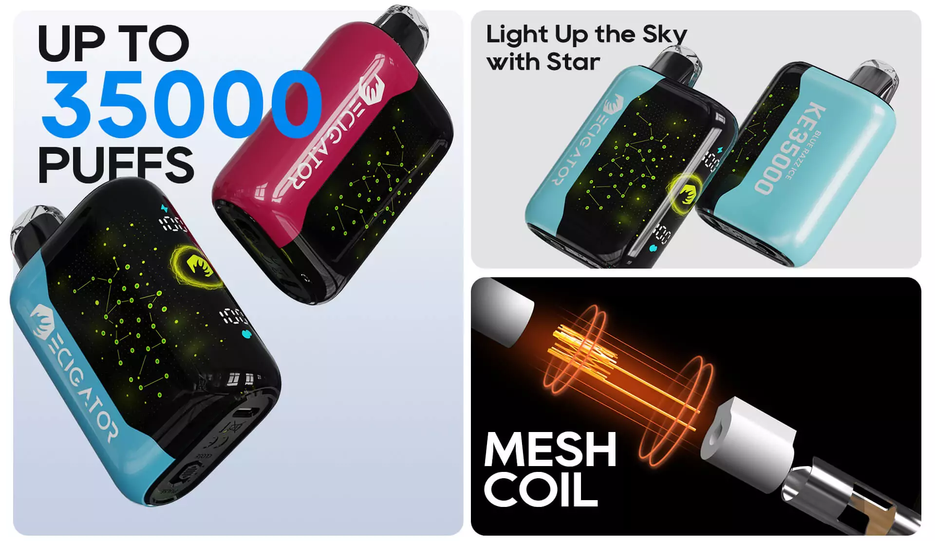 KE3500 3D screen disposable vape