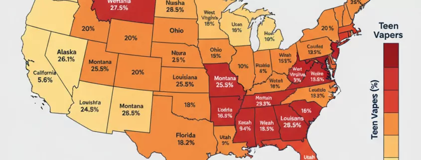 Mapped: Teen Vaping Rates by U.S. State (2025) 1 Teen Vaping Rates by U.S. State