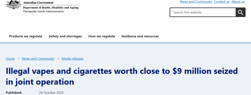 Queensland Seizes $8.8M in Illegal Vapes & Tobacco 1 Illegal Vapes Australia Queensland Vape Crackdown