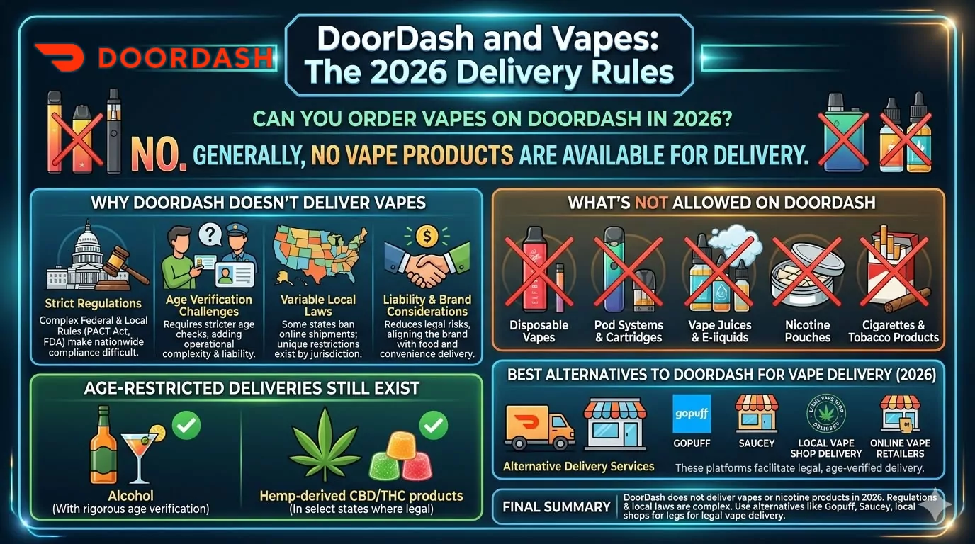 DoorDash Delivery Rules: Vapes and Nicotine Products Prohibited in 2026