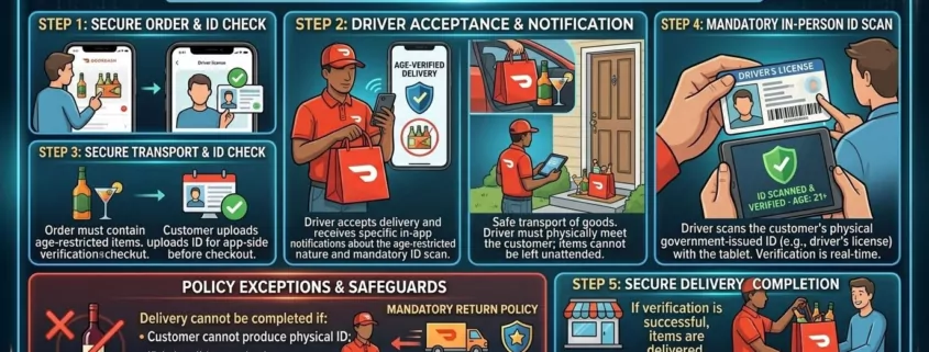 DoorDash Delivery Rules: Vapes and Nicotine Products Prohibited in 2026 1 A DoorDash delivery driver completing an age-verified alcohol delivery, representing the platform's restricted items policy